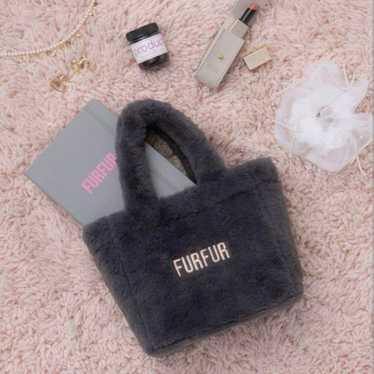 FURFUR Faux Fur Eco Tote Bag Charcoal Gray