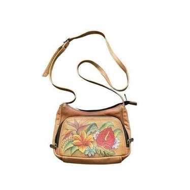 Anuschka Handpainted Crossbody Handbag Genuine Leather offers Cosmic Quest