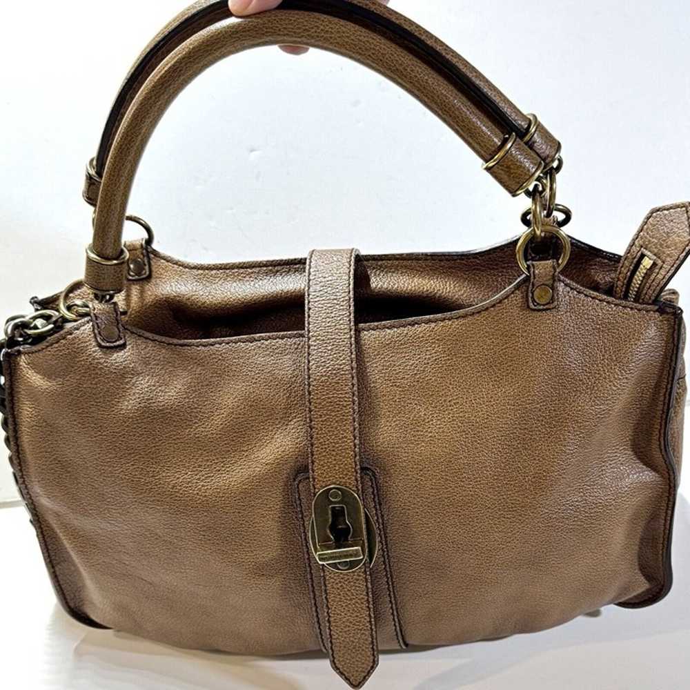 Burberry Vintage Brown Leather Boho  Shoulder Bag… - image 11