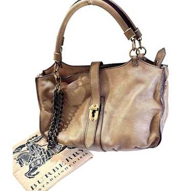 Burberry Vintage Brown Leather Boho  Shoulder Bag… - image 1