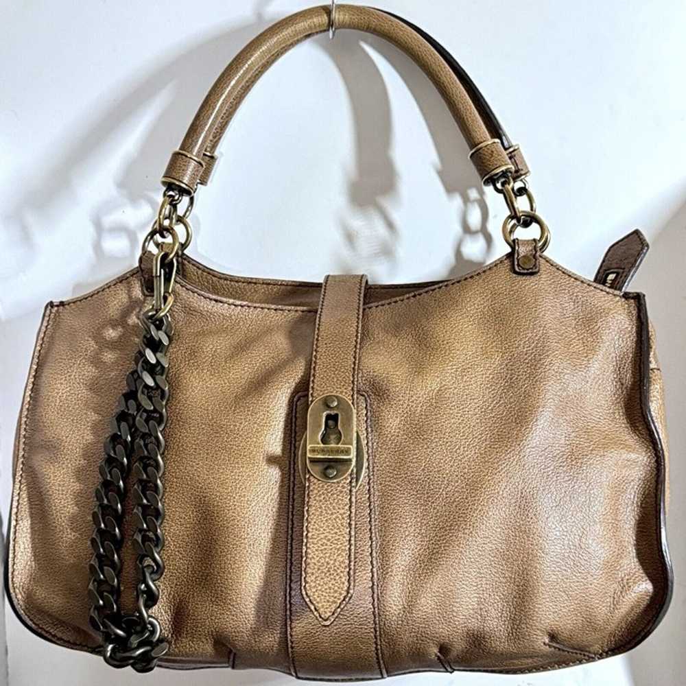 Burberry Vintage Brown Leather Boho  Shoulder Bag… - image 3