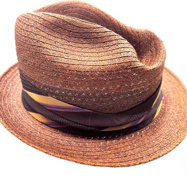 Vintage cavanagh straw hat Milan 7 1/2（MENS VINTAGE STRAW