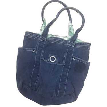 Vintage AEROPOSTALE Navy Blue Canvas Tote/Beach B… - image 1