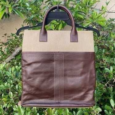 Lanvin Sport Brown/Tan Nylon & Leather Shoulder/To