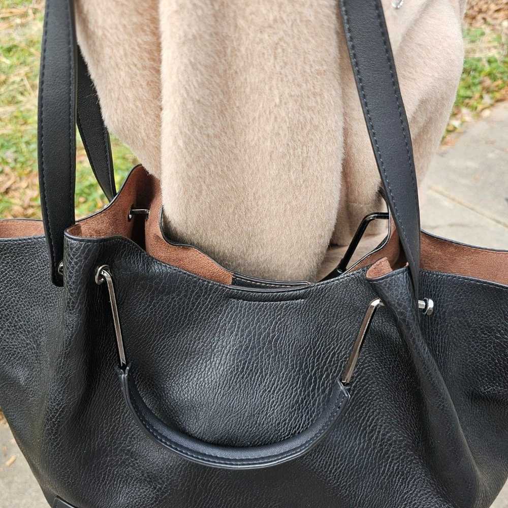 Sondra Roberts Squared Large Black Tote Purse Bag… - image 10