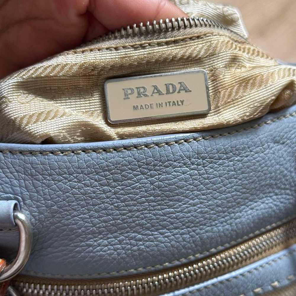 Authentic PRADA Canvas Blue/ Cream Tote - image 10