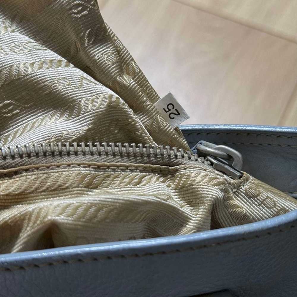 Authentic PRADA Canvas Blue/ Cream Tote - image 9