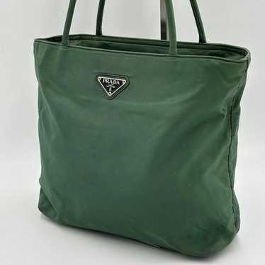 PRADA Tesuto Nylon Tote Bag Hand Bag Green