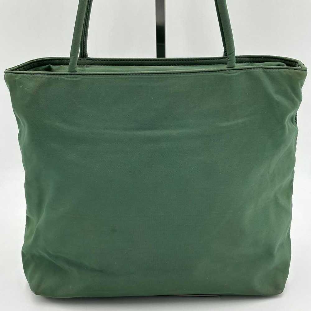 PRADA Tesuto Nylon Tote Bag Hand Bag Green - image 3