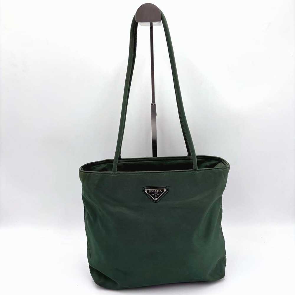 PRADA Tesuto Nylon Tote Bag Hand Bag Green - image 4