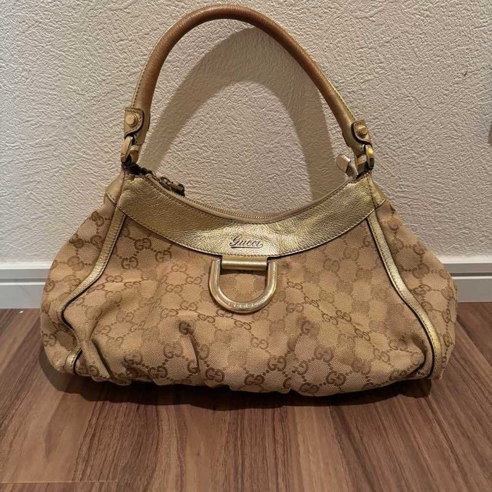 Gucci Shoulder Bag Beige Canvas/Leather - image 1