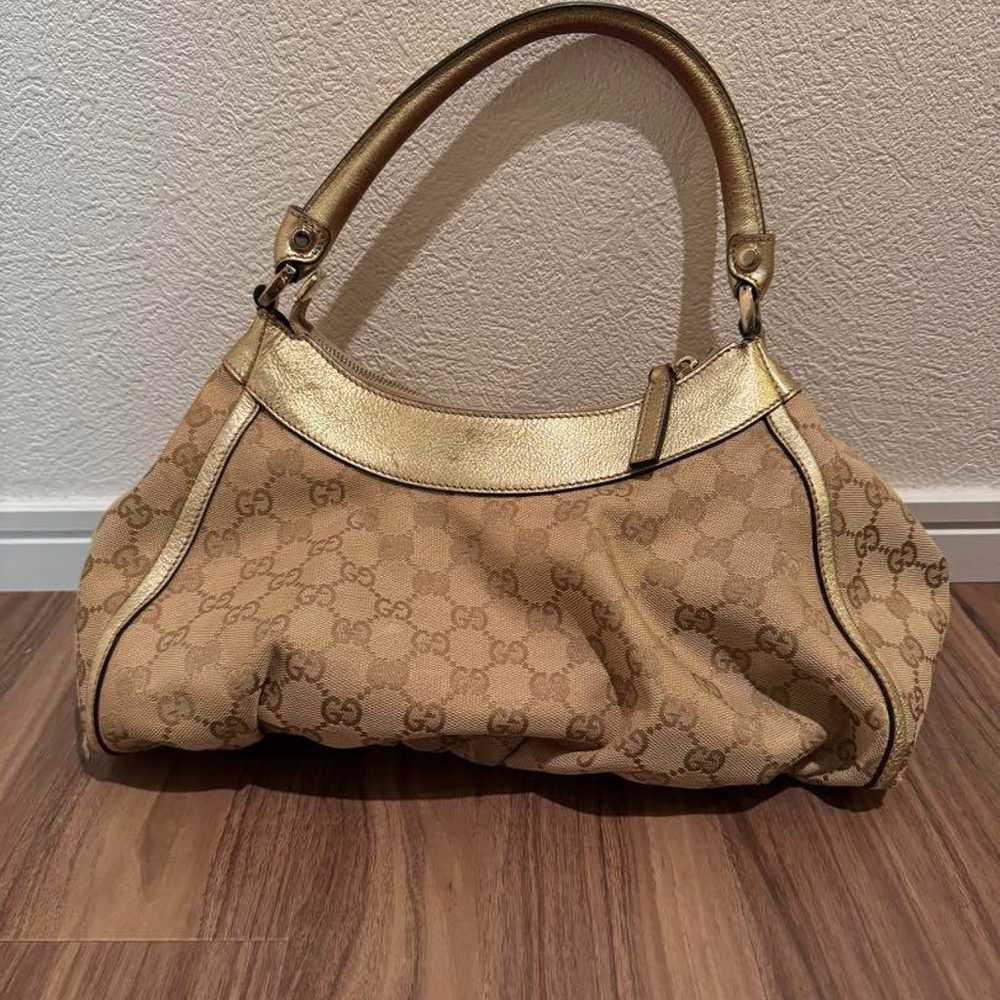 Gucci Shoulder Bag Beige Canvas/Leather - image 2