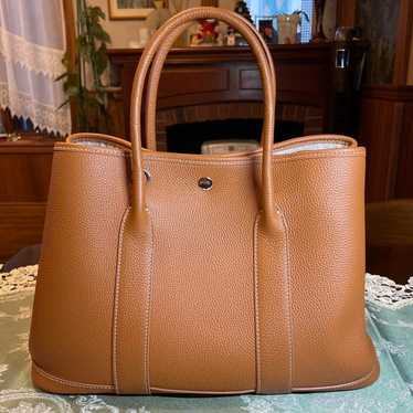 Camel Genuine Leather Tote Bag