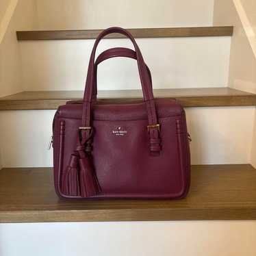 Kate Spade hot Leather Purple Burgundy Convertible Satchel