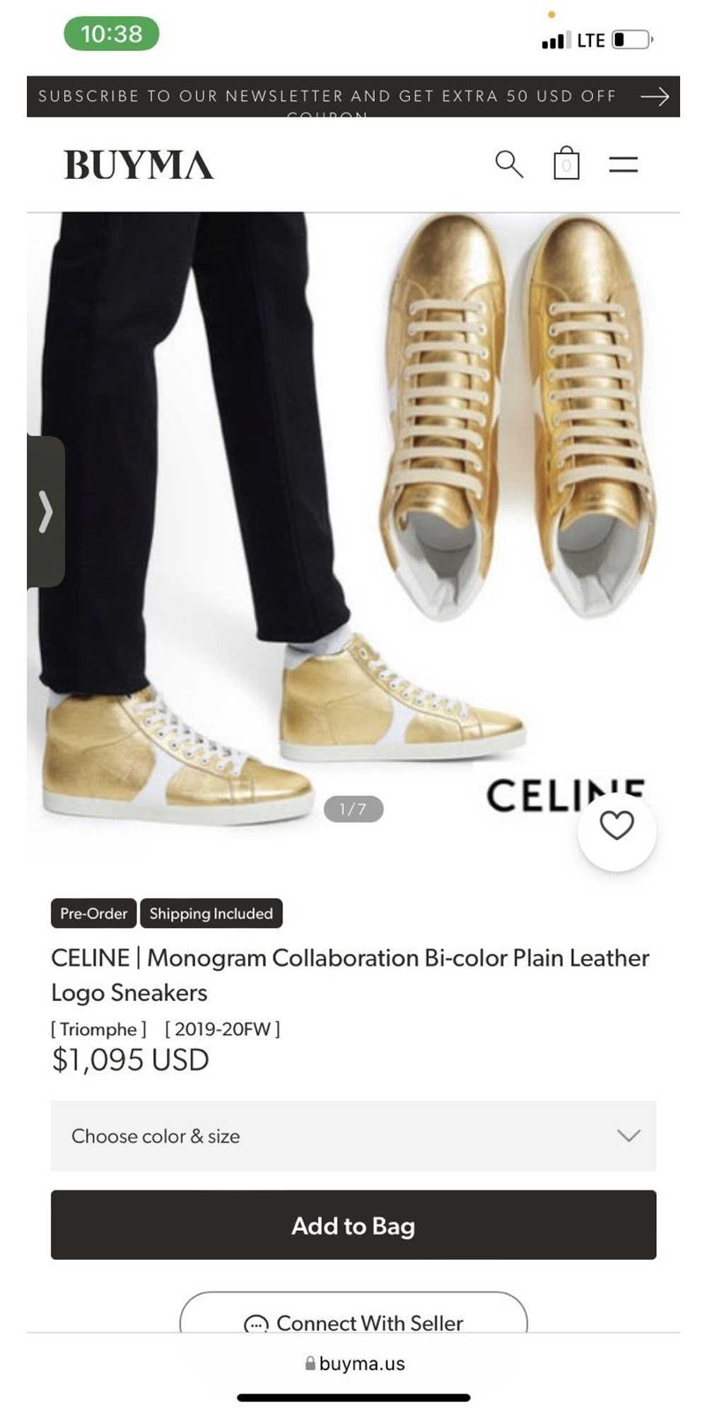 Celine *Limited Celine Triomphe Mid Lace Up Sneak… - image 5