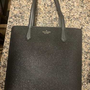 Kate Spade Large Black Glitter Tinsel Tote