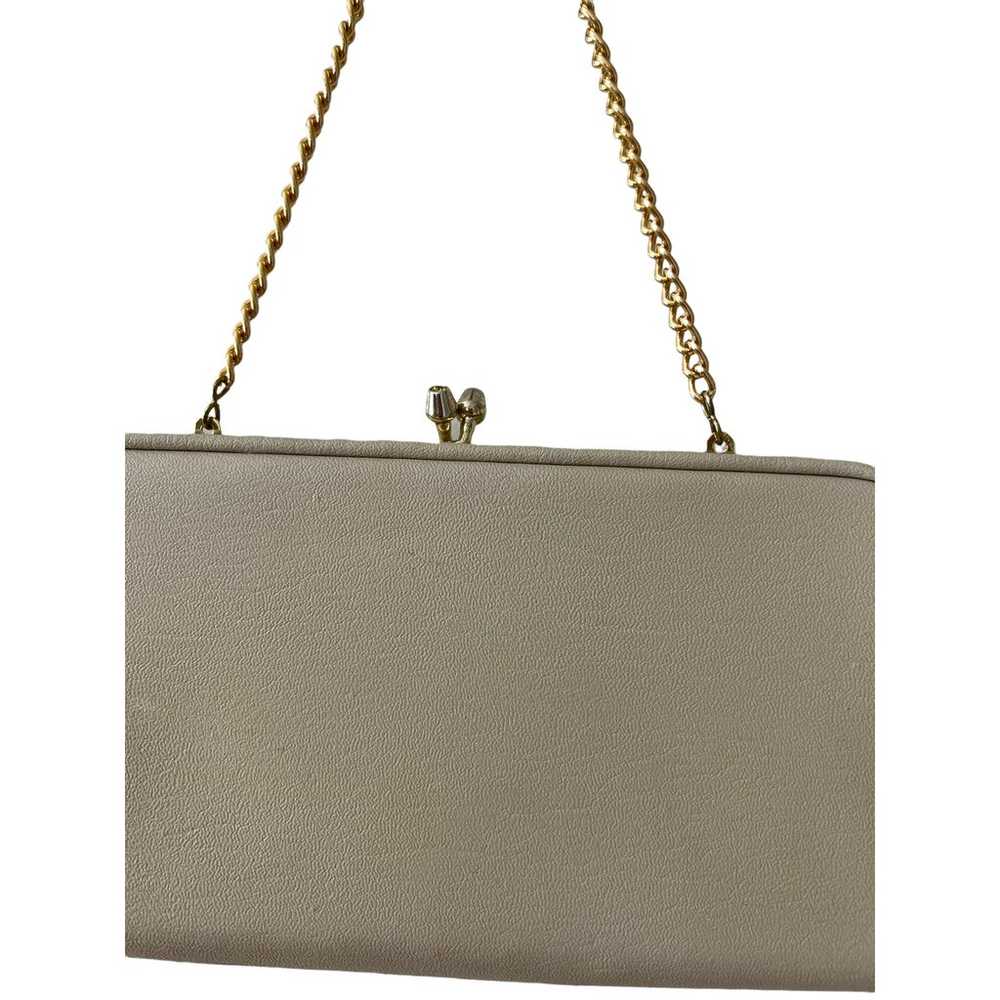 Vintage 60s beige structured shoulder bag with ch… - image 2