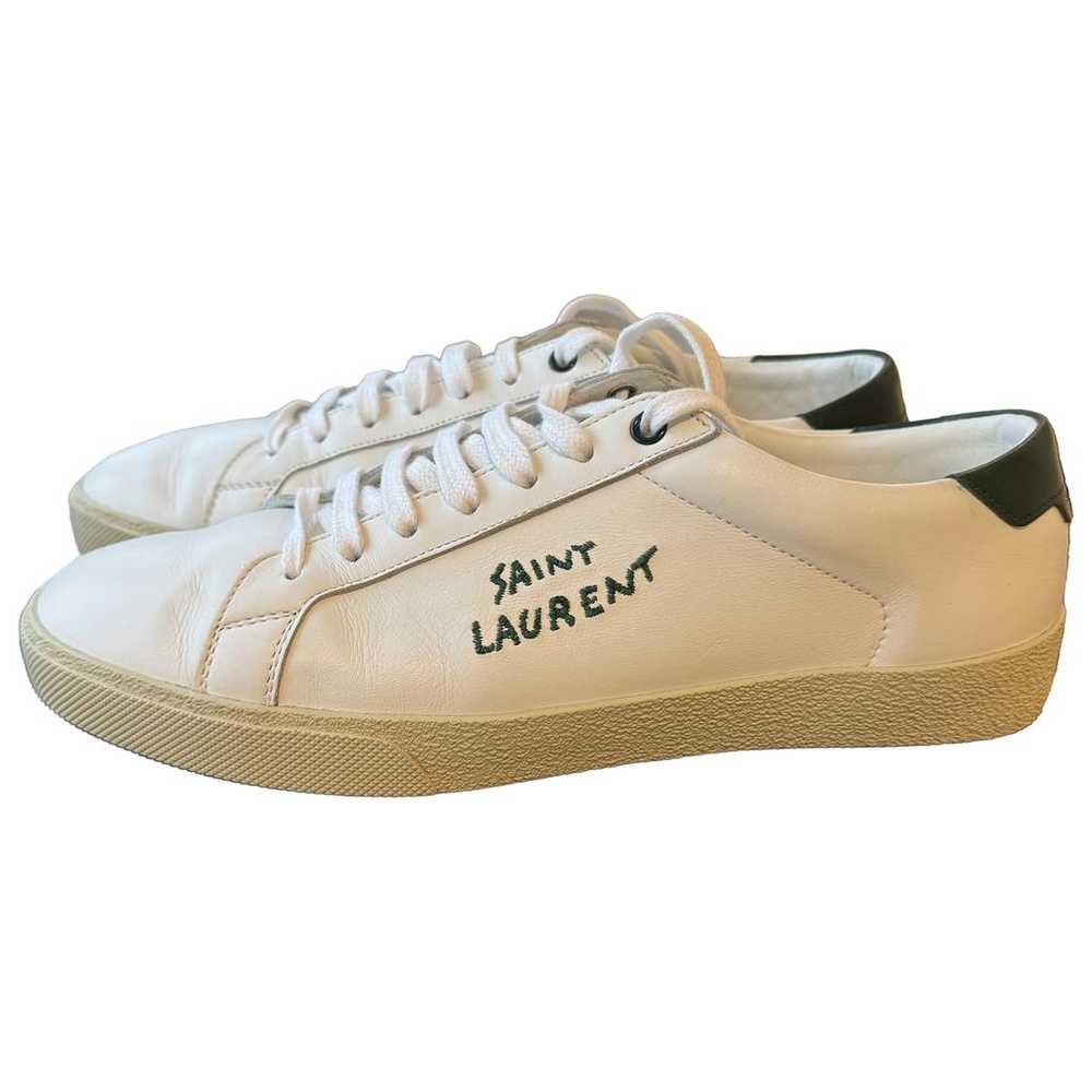 Saint Laurent Court leather low trainers - image 1