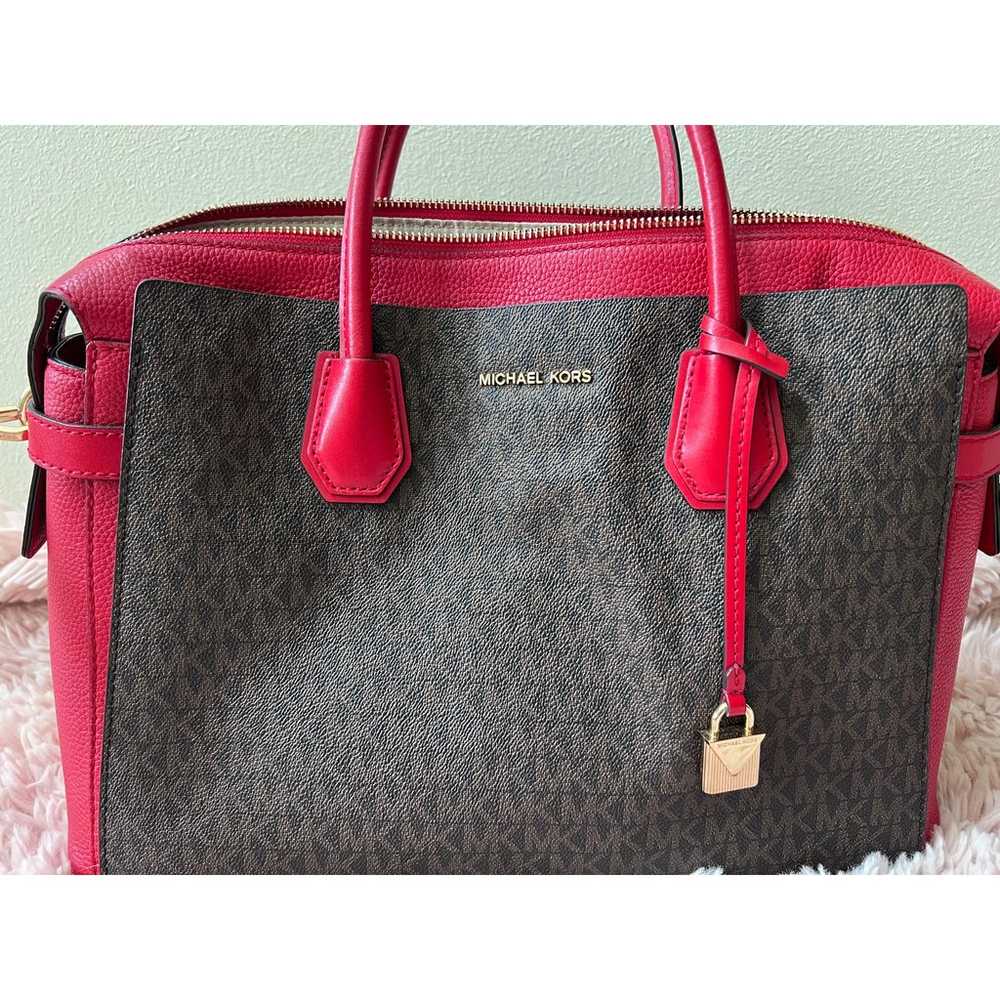 Michael Kors Mercer Belted Large Satchel Red Cros… - image 2