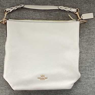 NEW Coach Abby Duffle Shoulder Bag - Chalk Leathe… - image 1