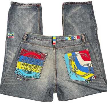 NEW COOGI outlets Full length JEANS Australian Denim Jean Embroidered Hip Hop 36 x 33