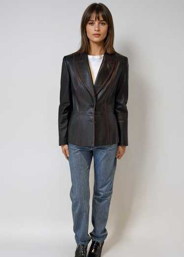 Escada Black Leather Jacket