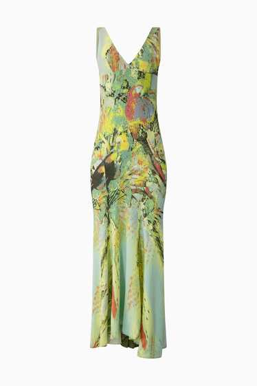 Roberto Cavalli Yellow Parrot Slip Dress - image 1