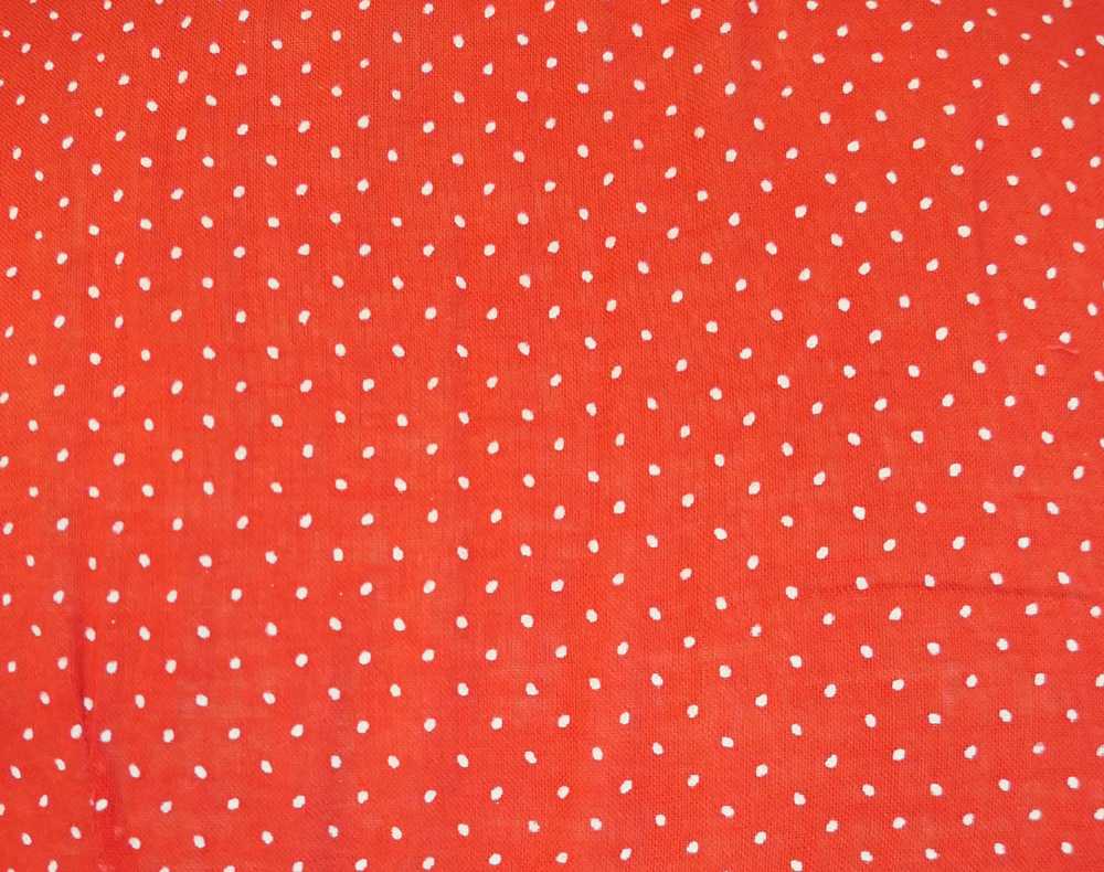 Vintage Red 1940s Dress White Dotted Swiss Cotton… - image 11