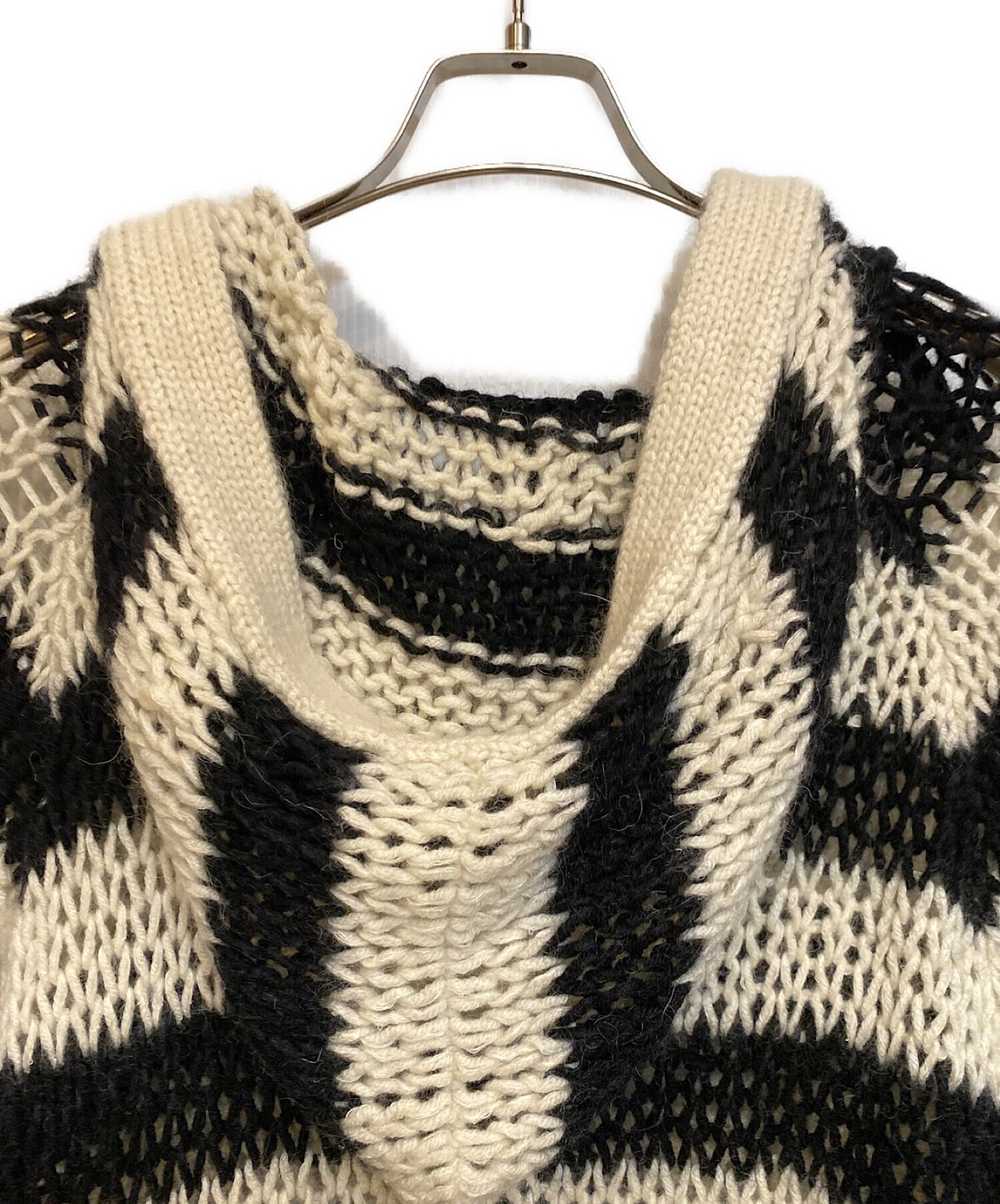 Saint Laurent Paris Striped Mohair Knit Hoodie / … - image 4