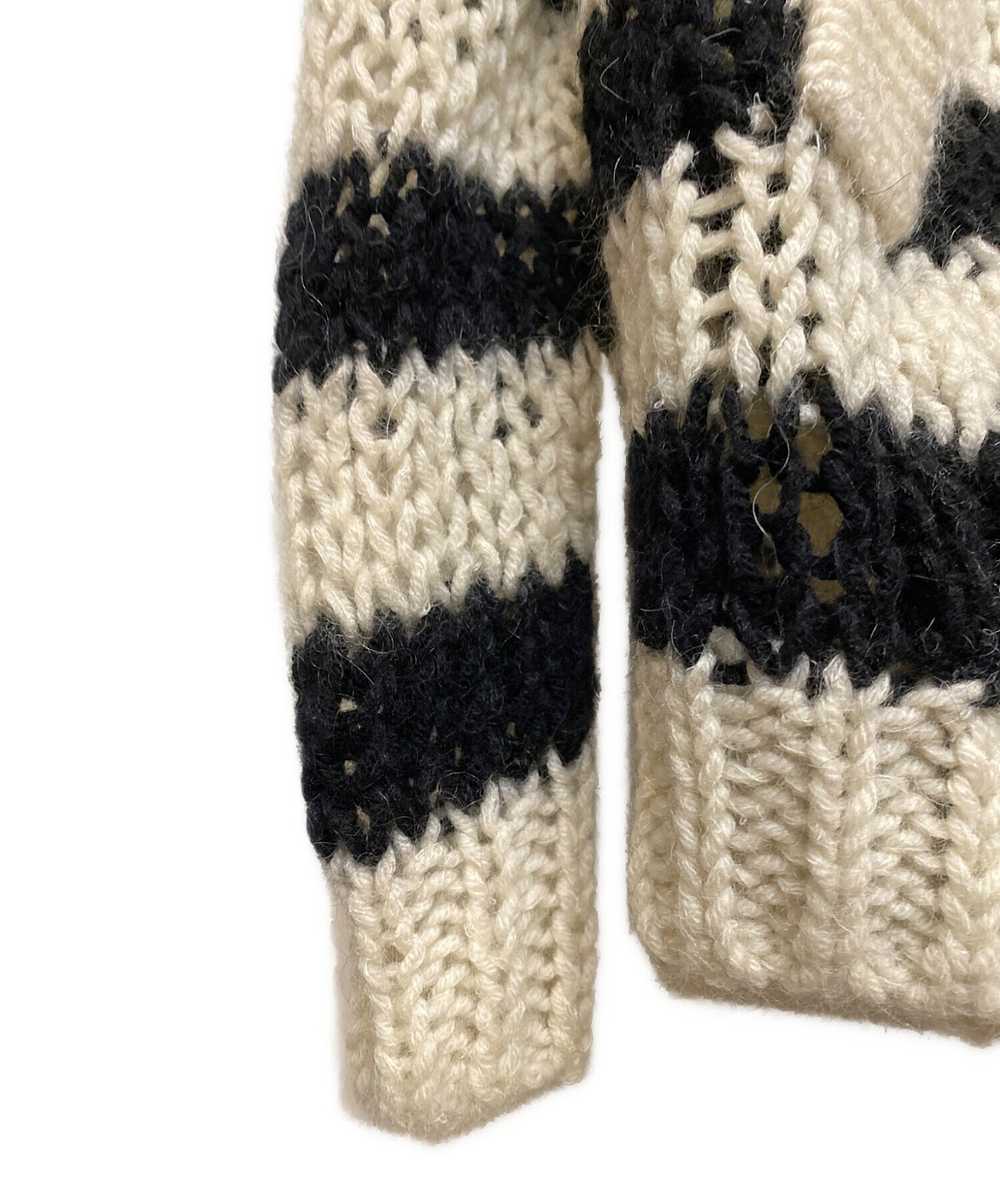 Saint Laurent Paris Striped Mohair Knit Hoodie / … - image 6