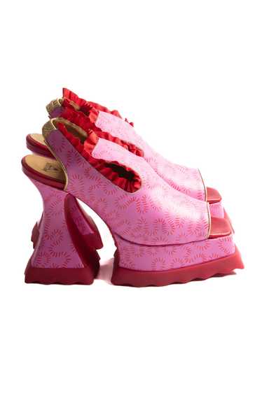 John Fluevog X Zandra Rhodes Pink Platform Heels