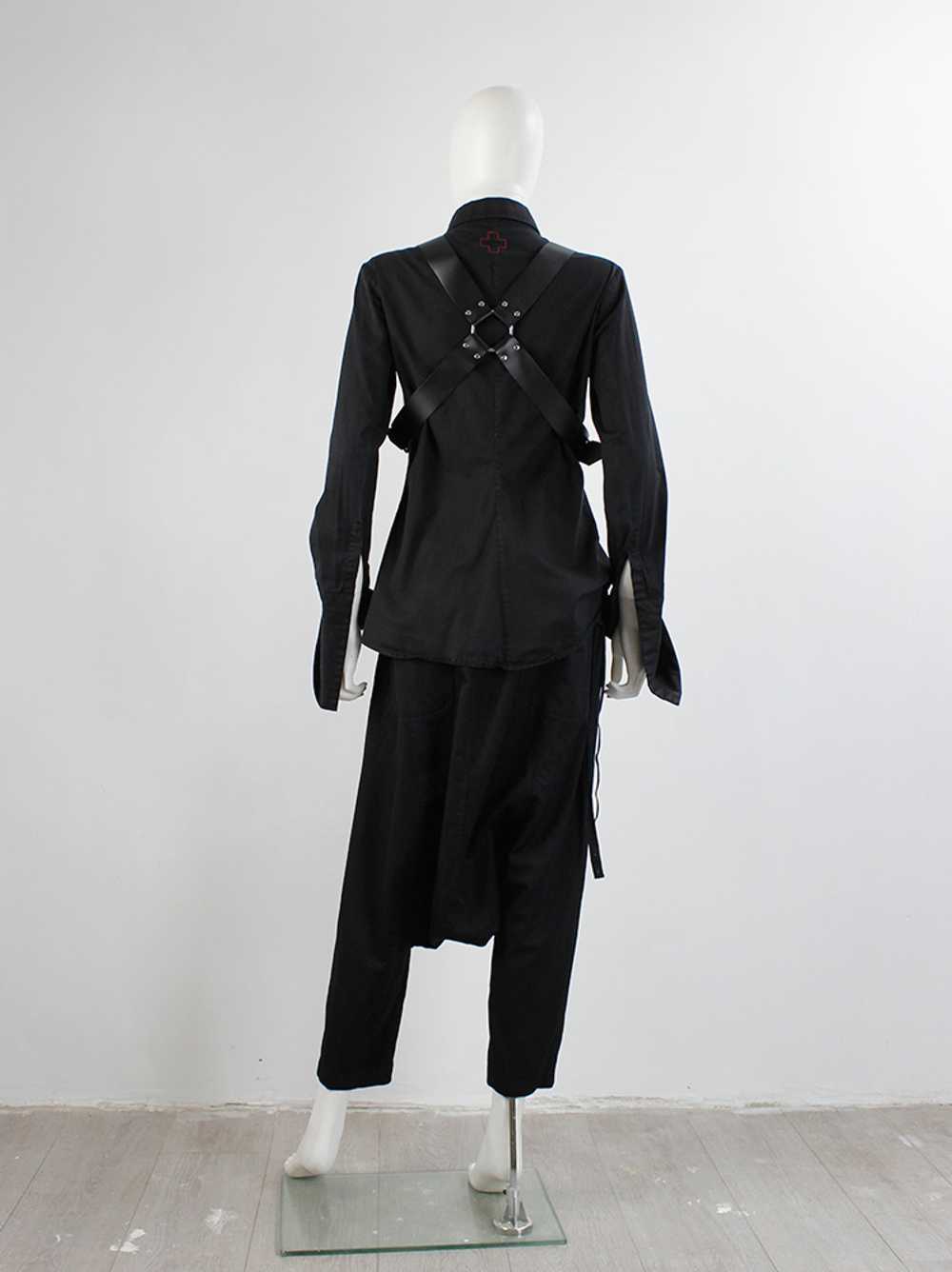 Noir Kei Ninomiya cream wool harness with black l… - image 10