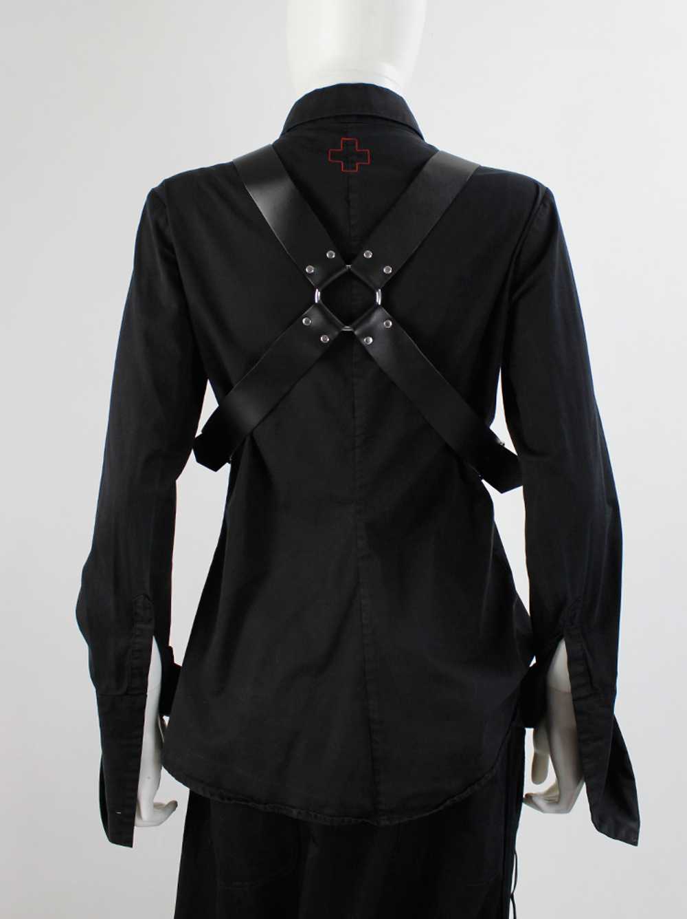 Noir Kei Ninomiya cream wool harness with black l… - image 11