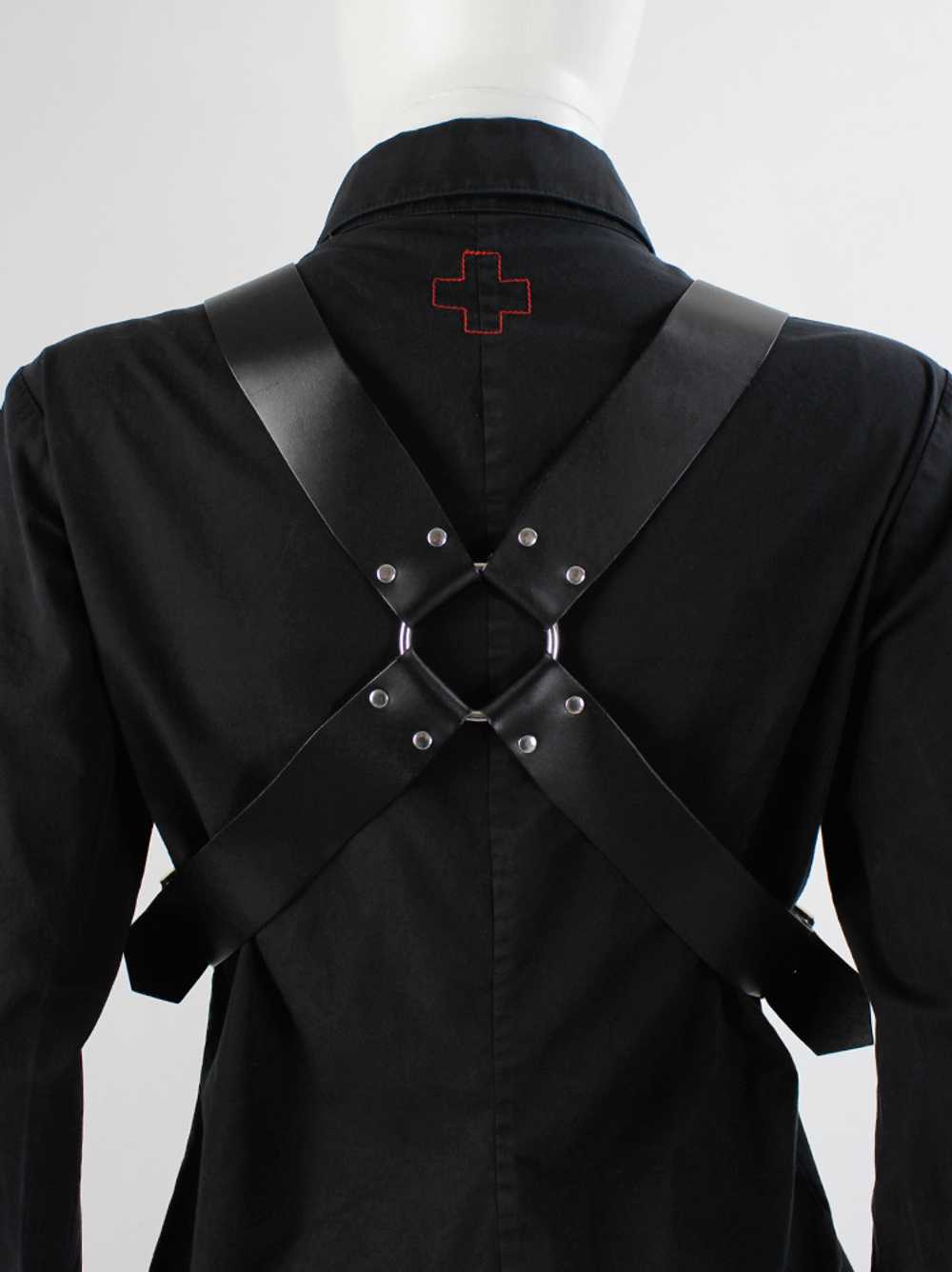 Noir Kei Ninomiya cream wool harness with black l… - image 12