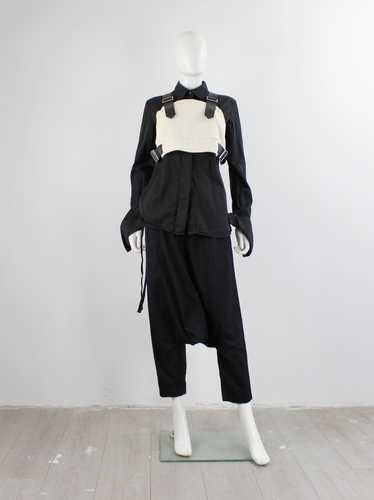 Noir Kei Ninomiya cream wool harness with black l… - image 1