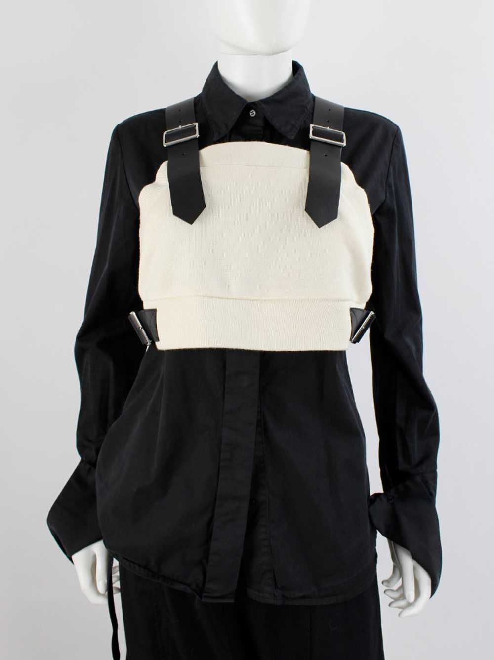 Noir Kei Ninomiya cream wool harness with black l… - image 2