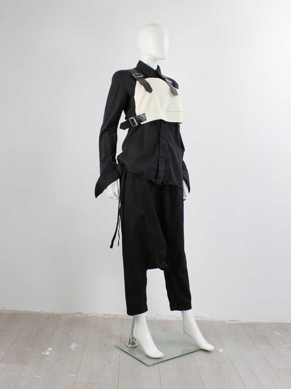 Noir Kei Ninomiya cream wool harness with black l… - image 5