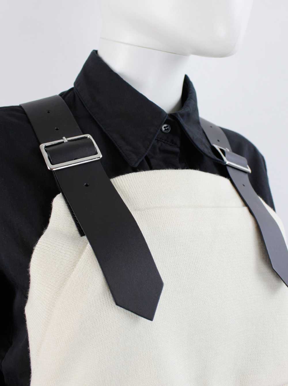 Noir Kei Ninomiya cream wool harness with black l… - image 7