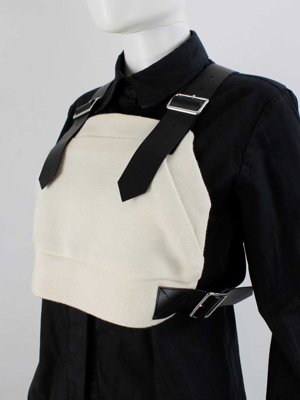 Noir Kei Ninomiya cream wool harness with black l… - image 9