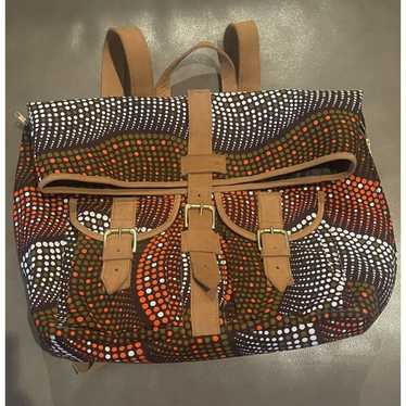 House Of Takura Sackpack In African Print x Leath… - image 1