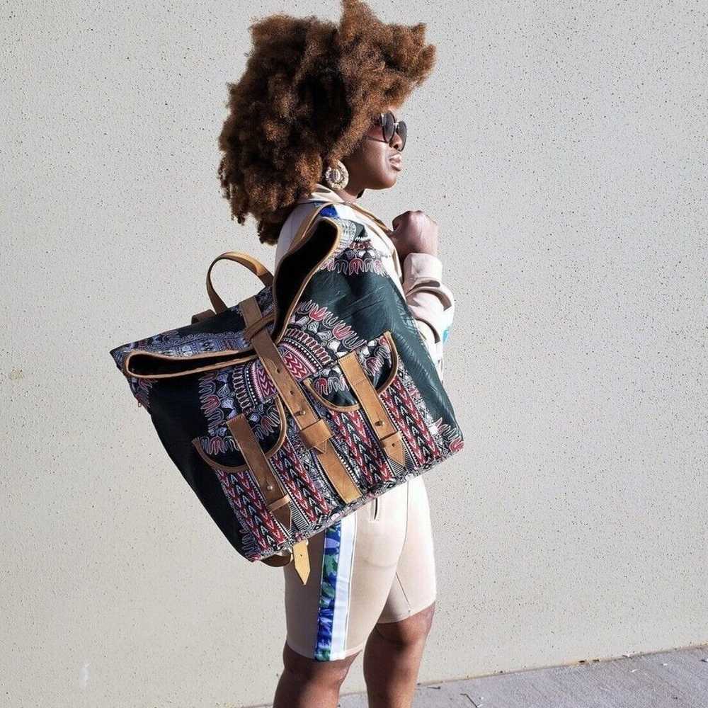 House Of Takura Sackpack In African Print x Leath… - image 8