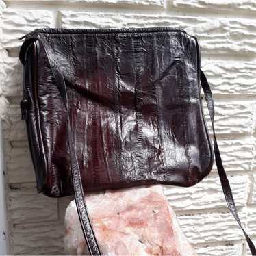 Vintage Brown Eel Skin Leather Purse