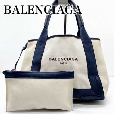 【Excellent Condition】Balenciaga Logo Navy Cabas S 