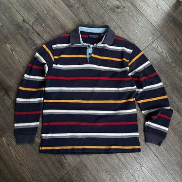 Vintage Vintage 00s Striped Polo Rugby Cotton Lon… - image 1