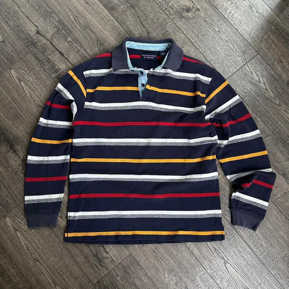 Vintage Vintage 00s Striped Polo Rugby Cotton Lon… - image 2