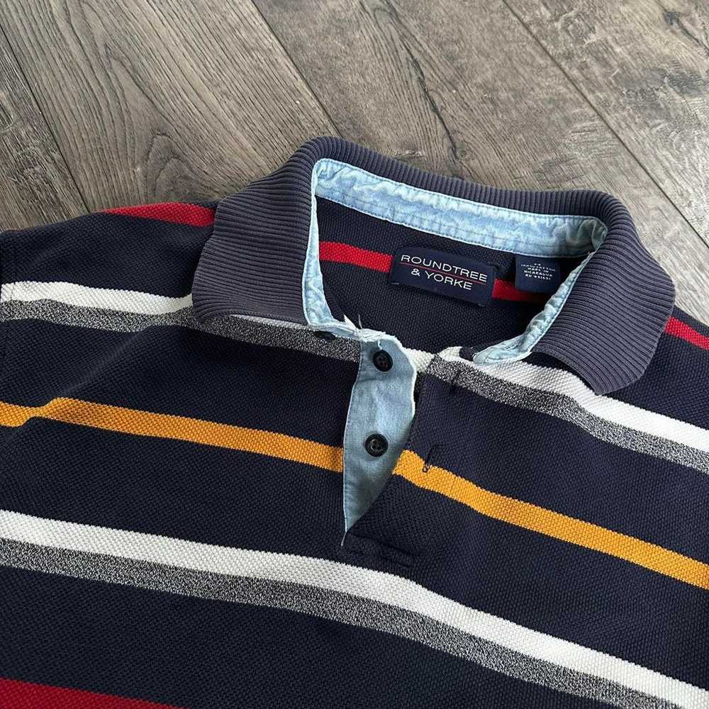 Vintage Vintage 00s Striped Polo Rugby Cotton Lon… - image 3