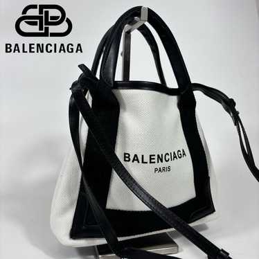 BALENCIAGA 2way Bag Navy Cabas XS