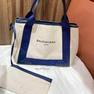 BALENCIAGA Navy Cabas S Tote Bag Brand