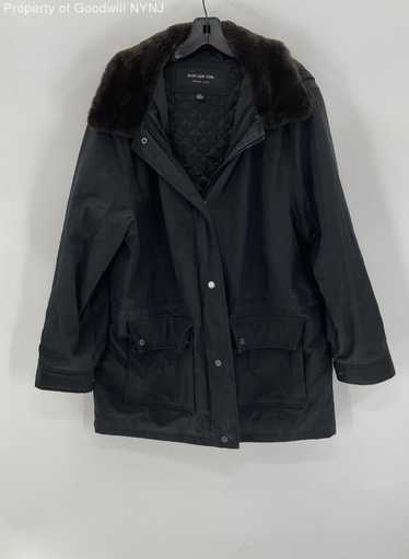 Marc New York Women's Faux Fur Collar Black Zipped