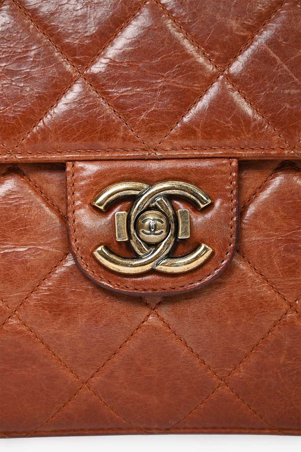 Pre-Loved Chanel™ 2013-14 Brown Quilted Lambskin … - image 2